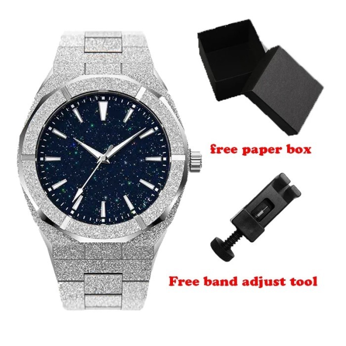5ATM Waterproof All Stainless Steel Luminous Hands Jewerly Frosted