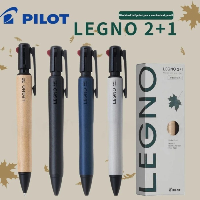 Japan Pilot Multifunctional Modular Pen LEGNO 2+1 Original Wood