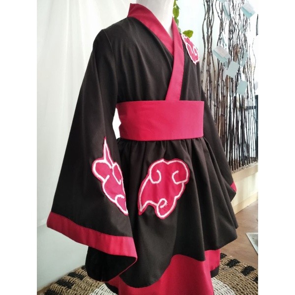 Akatsuki Dress Fullset Anime Naruto Costume Cosplay Anak Dewasa