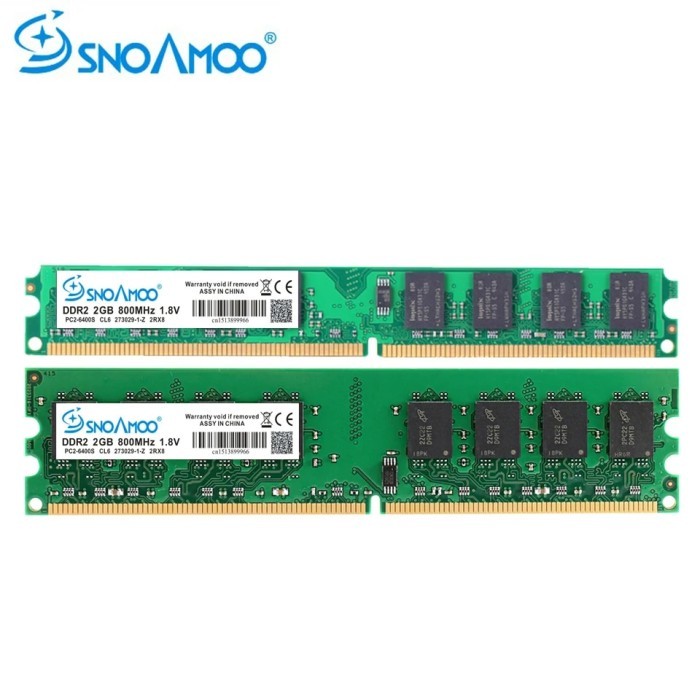 SNOAMOO Desktop PC DDR2 2X2GB Ram 800MHz 667Mhz PC2-5300U CL6 240Pin