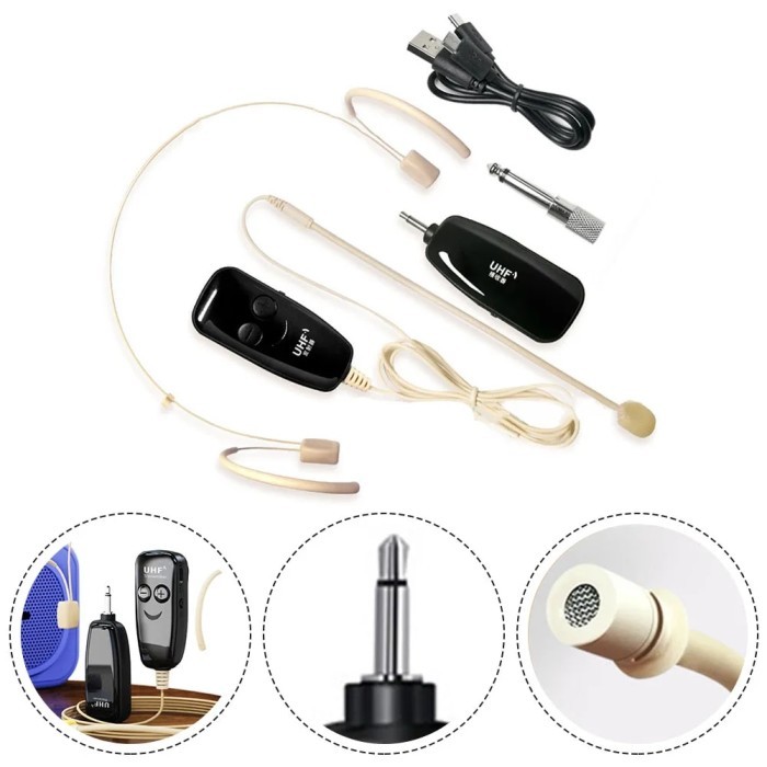 Wireless Headset Microphone UHF Head-Mounted Wireless Microphone