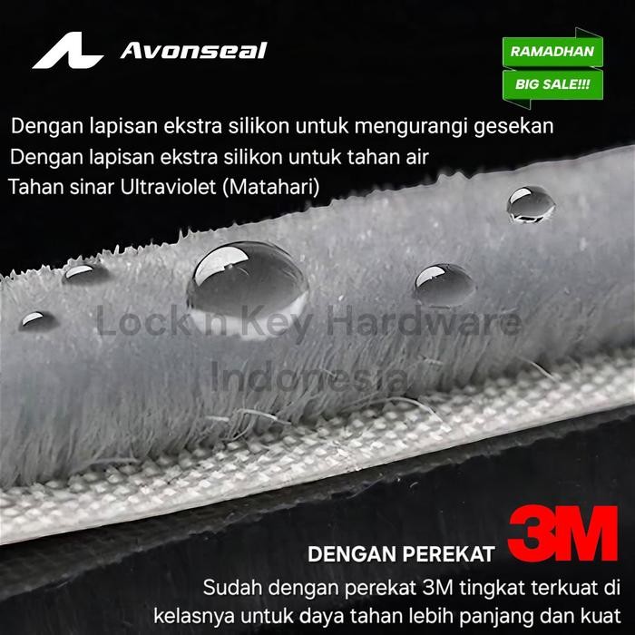 AVONSEAL UAD61 Mohair Moher door seal bulu perekat 3M celah pintu dan jendela