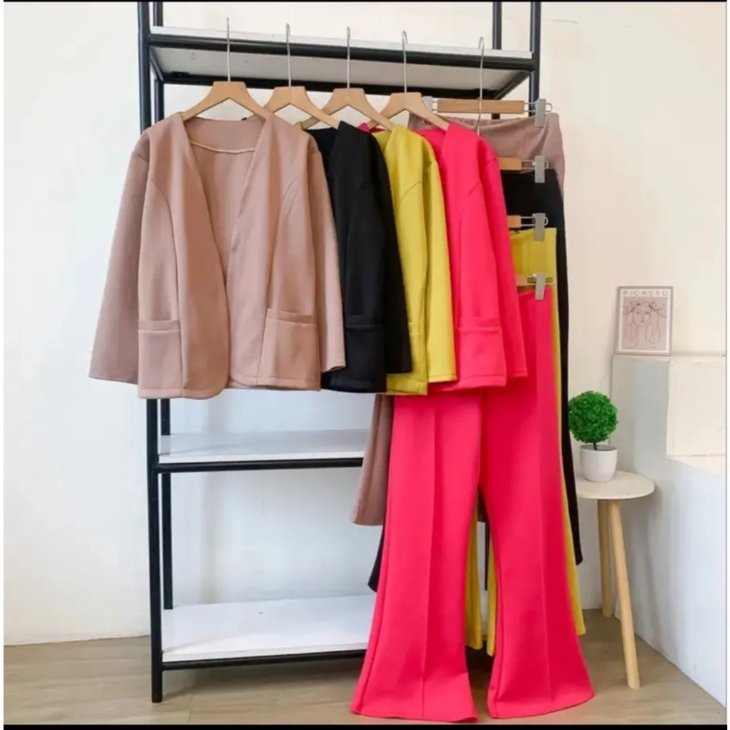 TERBARU ONE SET BLAZER NABILA CELANA CUTBRAY BAHAN SCUBA PREMIUM SETELAN BLAZER CUTBRAY / EHZY STORE