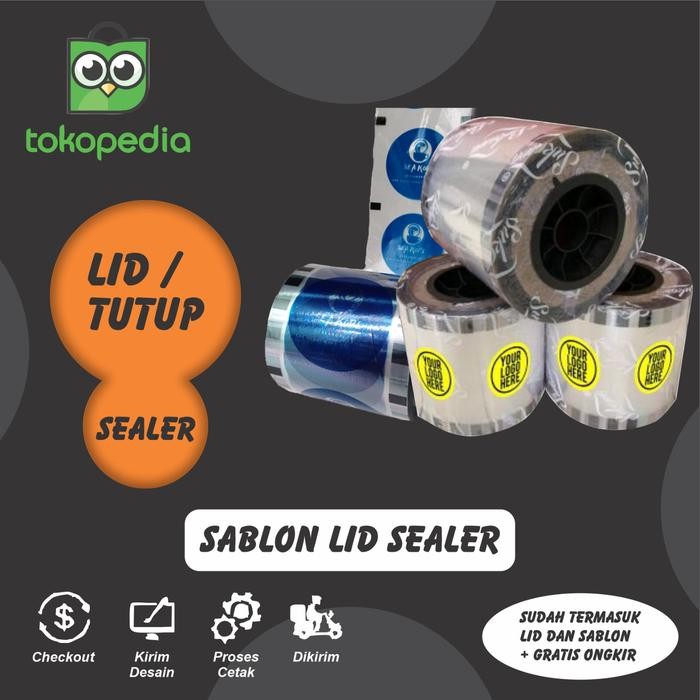 SABLON LID SEALER SABLON PLASTIK ROLL TUTUP CUP CUSTOM UNTUK 1000+ CUP