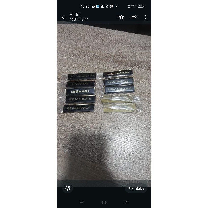 

papan nama bahan kuningan lapis fiber kualitas bagus