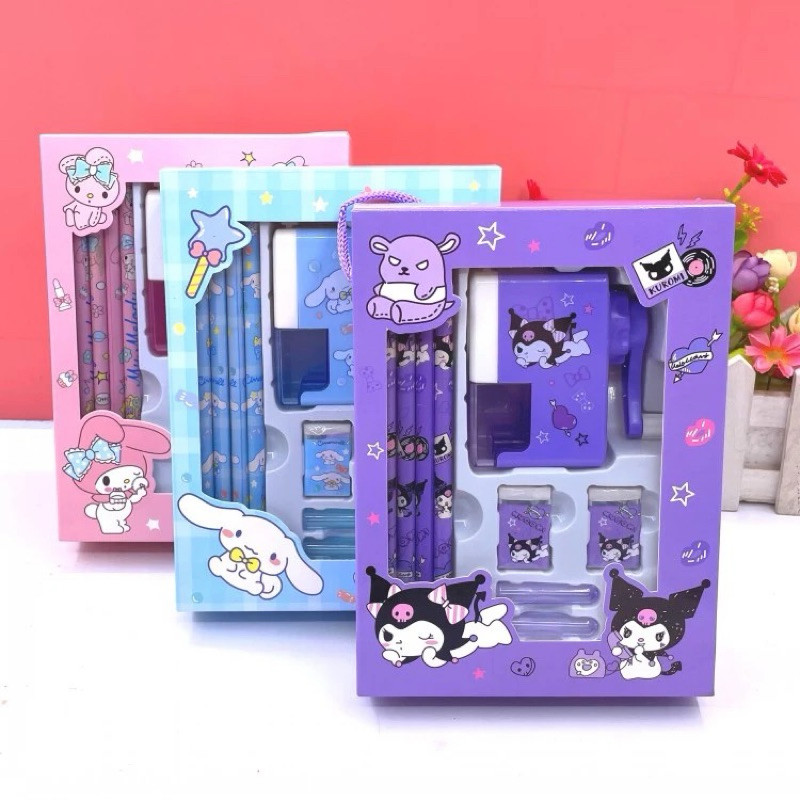 

KUMA STORE SET ALAT TULIS ANAK STATIONERY SET PENSIL PENGHAPUS RAUTAN PERALATAN SEKOLAH ANAK PENSIL FANCY SAMRIO