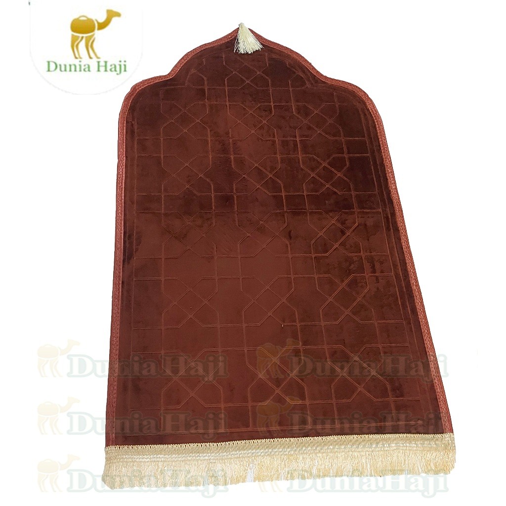 

SAJADAH BESAR CUTTING POLOS BUSA KUBAH EMBOS ANTI SLIP TEBAL TURKI ANTI LICIN UKURAN +- 70X110CM