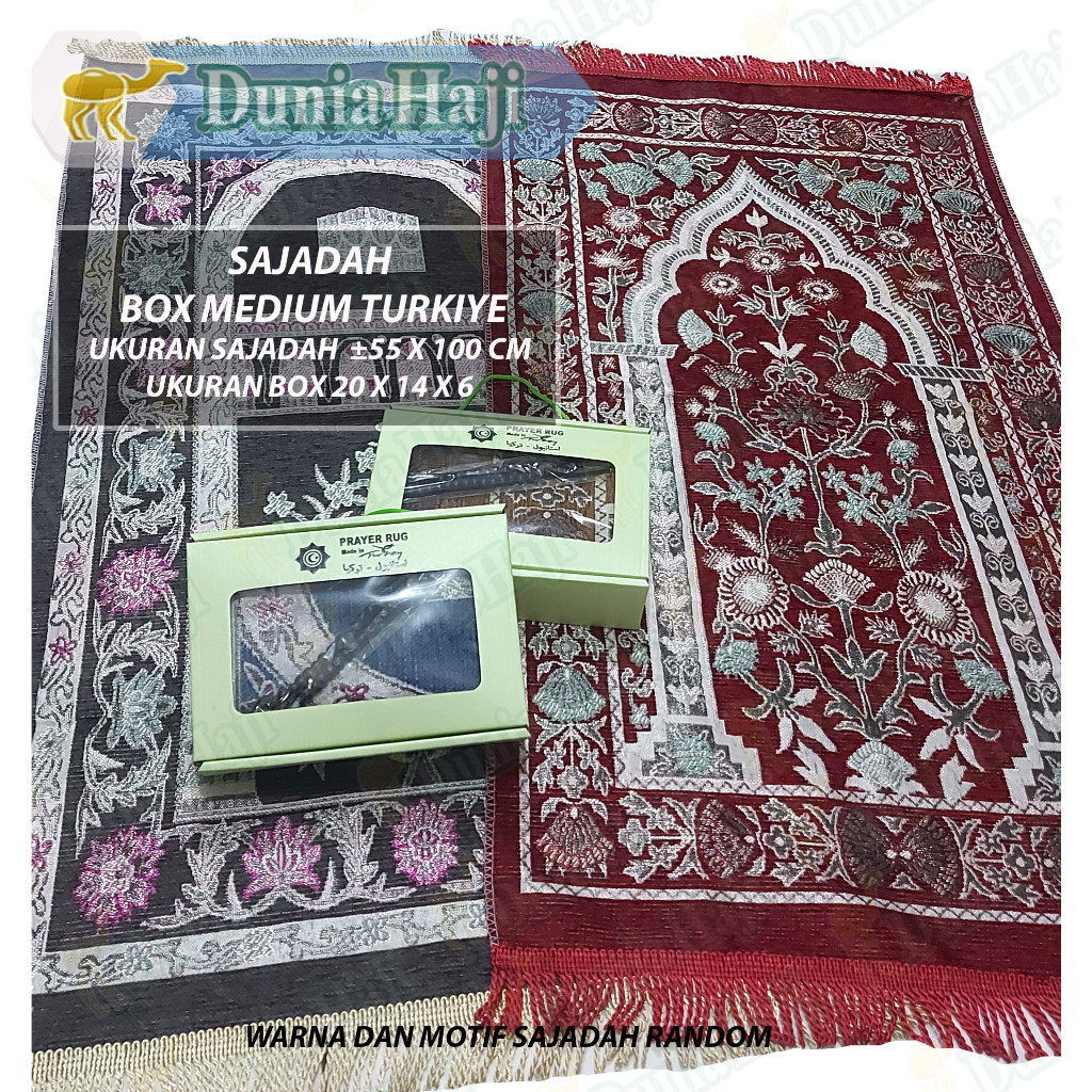 

SAJADAH BOX TURKI MEDIUM MIDI PERSONAL UNTUK HADIAH SOUVENIR KADO