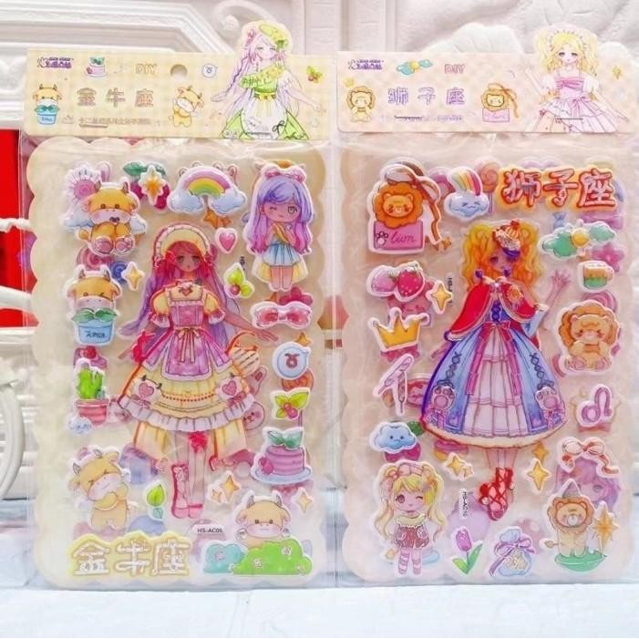 

1MART Stiker 3D Karakter Zodiak Lucu