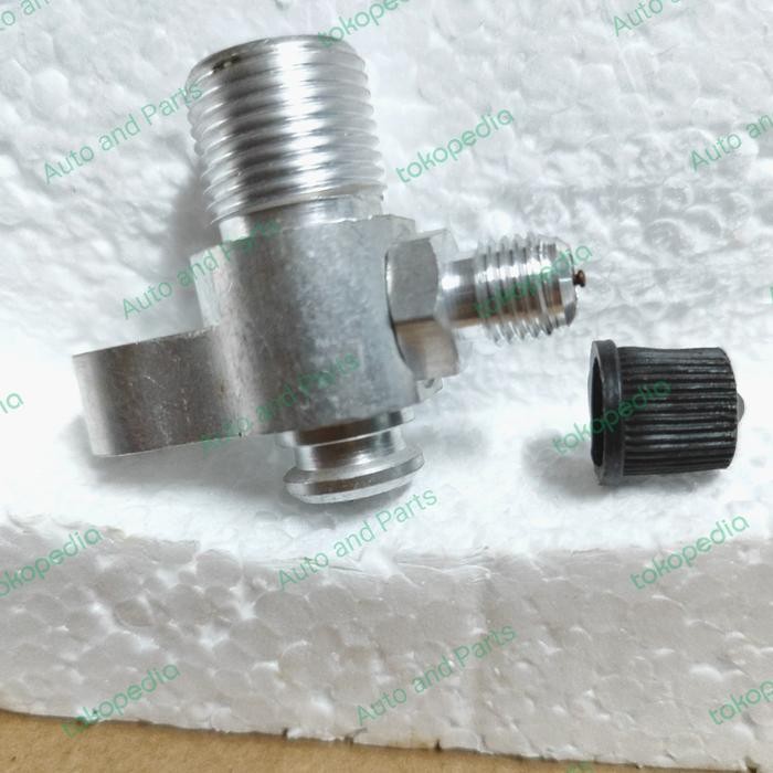 Nepel Adapter Ac Mobil 1/2 R134 Ke 1/2 R12 + Nepel Pentil R12 + Tutup Kode 023