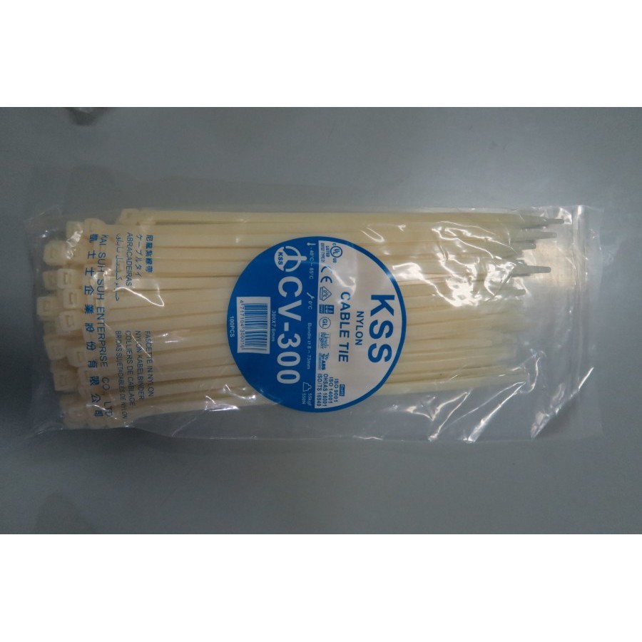 

JH8 Kabel Ties KSS CV 300 isi 100pcs (hitam/ putih) Taiwan