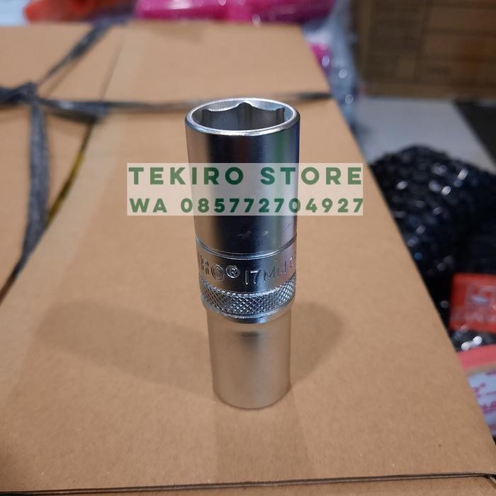 Rakitan- TEKIRO mata kunci sock 1/2" deep wall 17 mm / mata kunci shock panjang