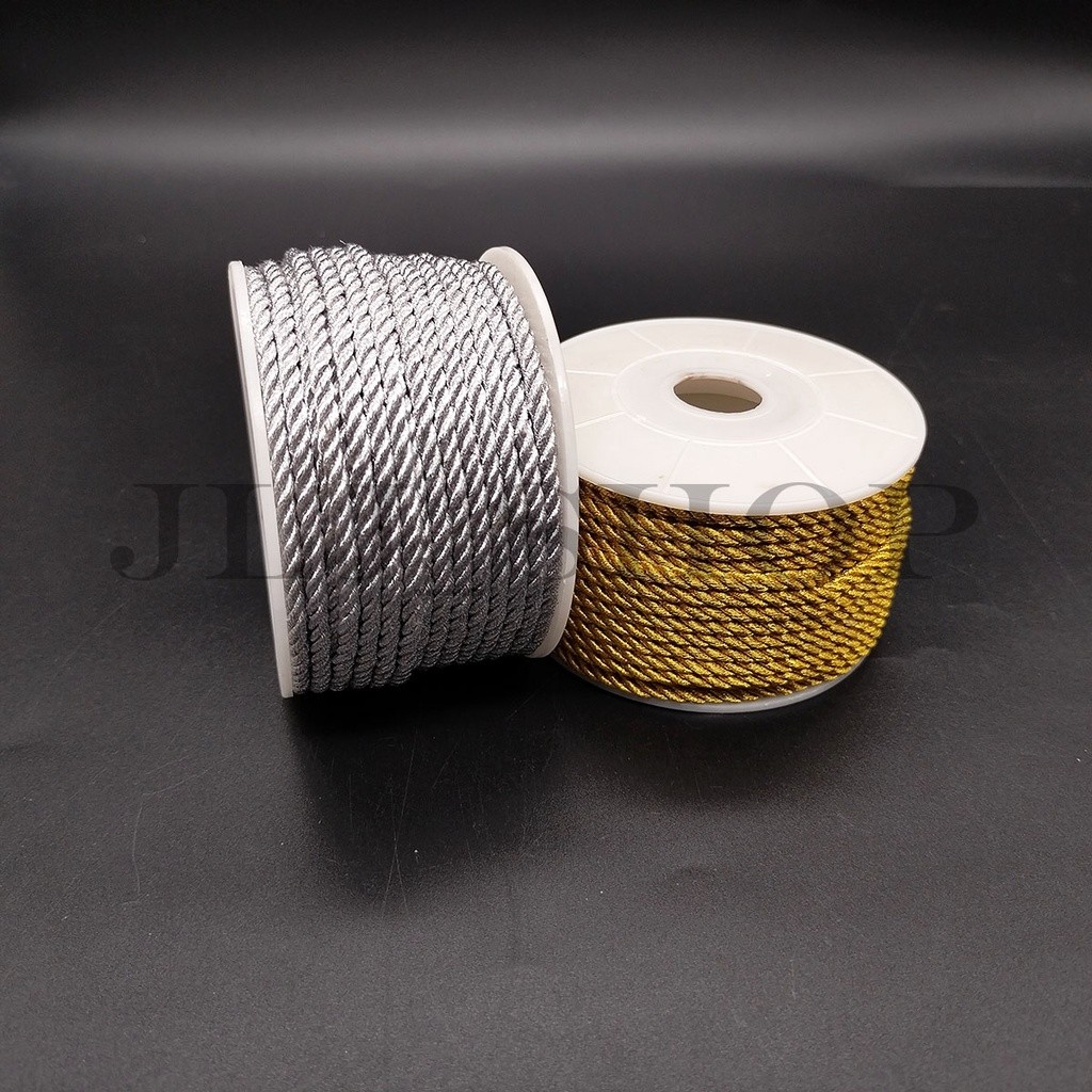 

JH8 Tali kur tambang 3mm gold /untuk tali craft tali souvernir dll meteran