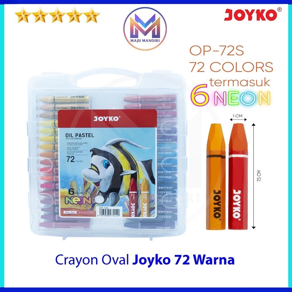 

[READY] Crayon Joyko Isi 72 Warna / Krayon OP-72s Neon Colours
