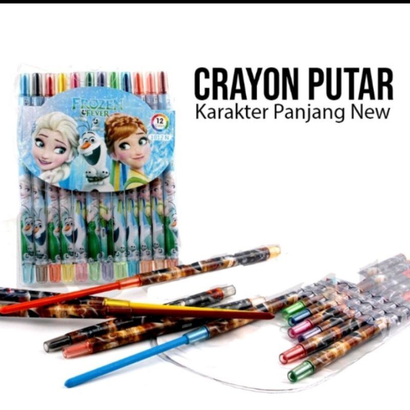 

[READY] Crayon Putar Panjang 12 Warna/Rolling Crayon/Oil Pastel