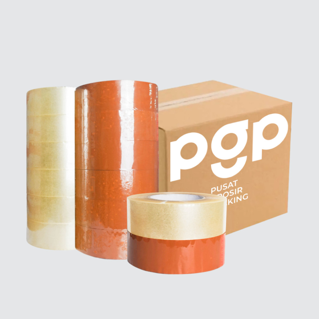 

JH8 Lakban Jumbo Bening / Cokelat 45mm x 300 Yard 1 Pcs/Roll (Satuan) OPP Tape 2 Inch 300Y Lakban