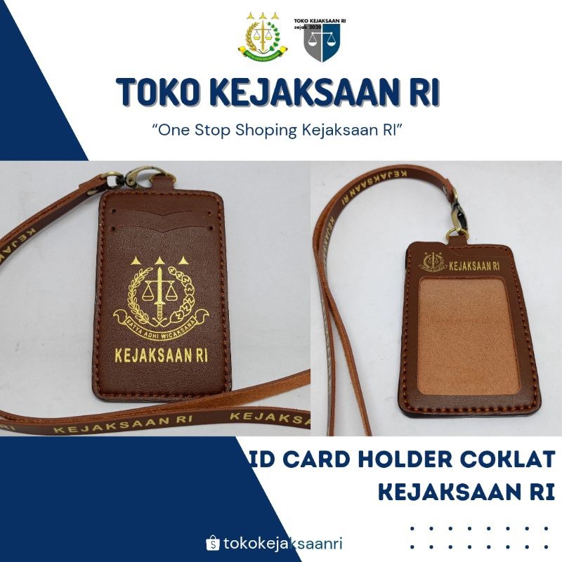 

JH8 TOKO KEJAKSAAN RI - TEMPAT ID CARD KULIT COKLAT DARK COKLAT KEJAKSAAN LANYARD KEJAKSAAN BEST