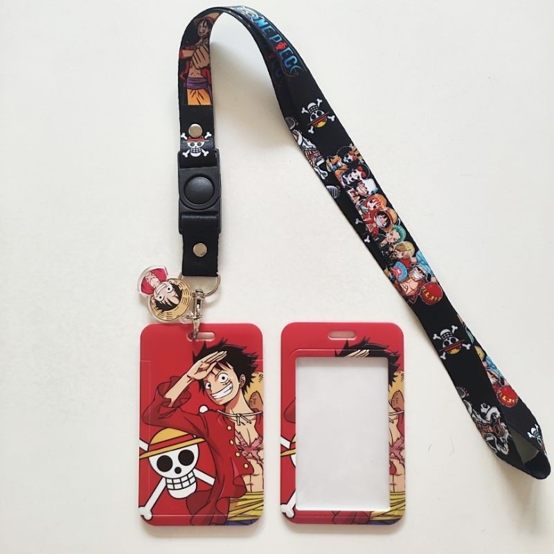 

JH8 ID Card Holder Name Tag Lanyard / Kalung Wadah Kartu Identitas Anime One Piece 2 Luffy Gear 5