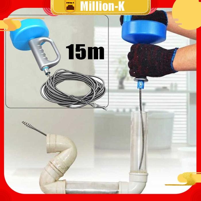 Fixter- Pipe Cleaner 15 Meter Alat Kawat Pembersih Saluran Pipa Mampet Meter