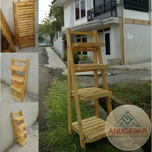 Rak kayu jati belanda rak kayu lipat rak display unik rak chalkboard