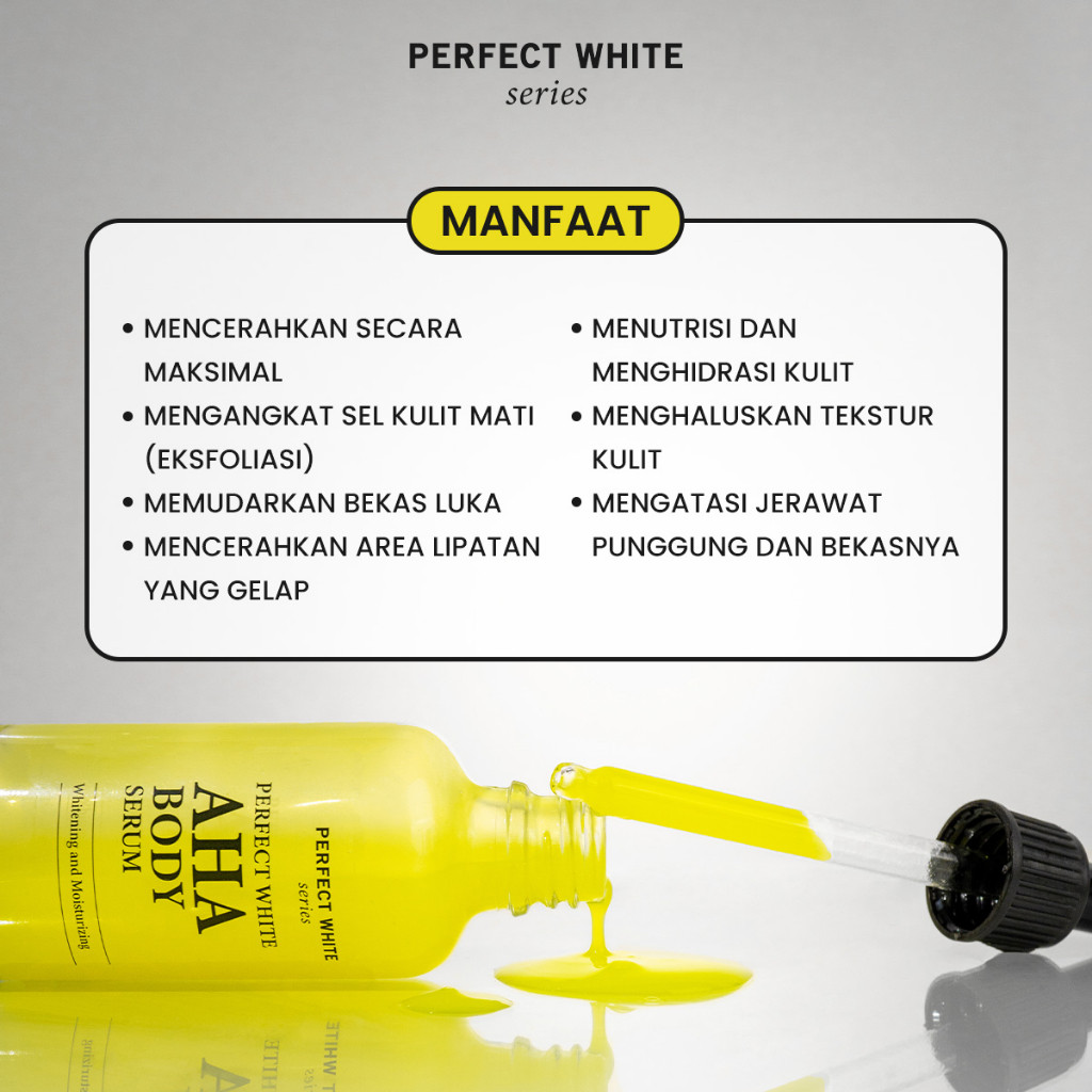 PERFECT WHITE AHA Body Serum 50ml + Pink Arbutin Pome Serum 30ml [Free Red Peeling 15ml]