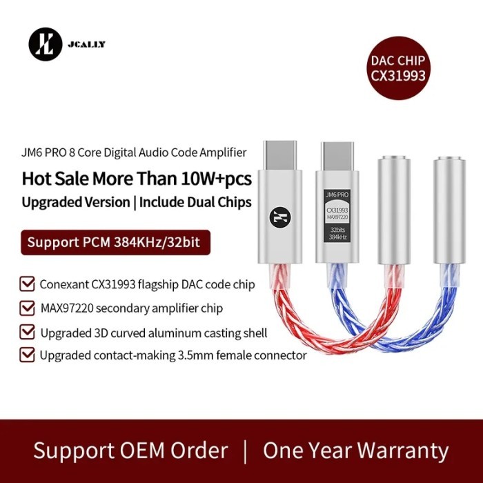 JCALLY JM6 Pro Type-C to 3.5mm CX31993 digital audio portable