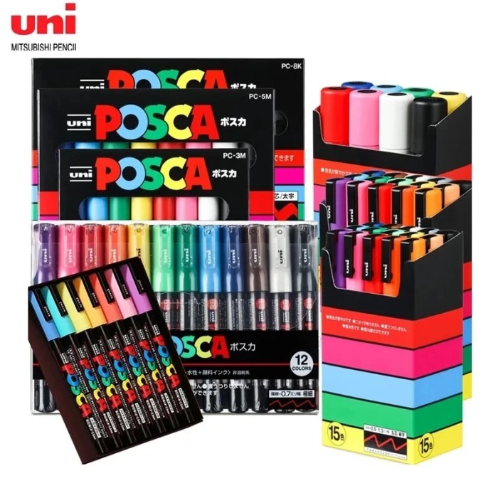 Japan Posca Marker Pen Set Non-Toxic Utilies Escolares Used On