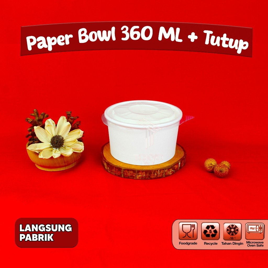 PAPER BOWL 360 ML / MANGKOK KERTAS / RICE BOWL PAPER 360 ML