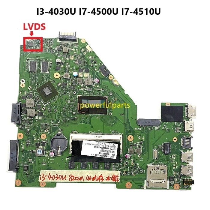 100% Working For X550LN X550LD Motherboard For LVDS Screen i3-4030u