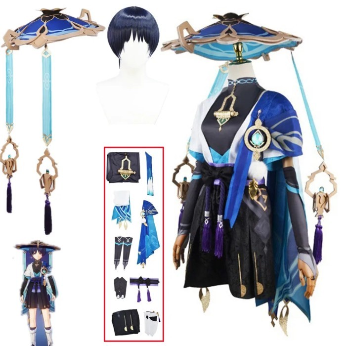 Genshin Impact Wanderer Scaramouche Cosplay Costume Uniform Suit