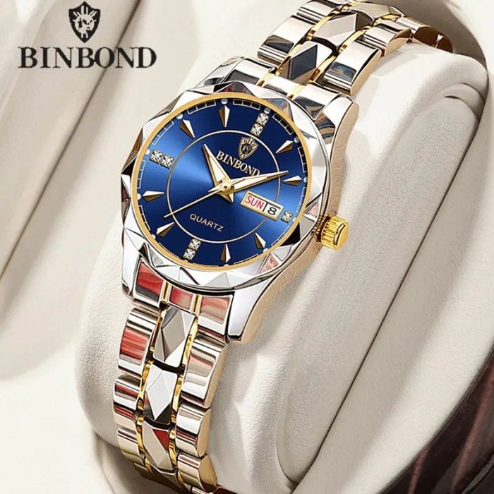 BINBOND B5552 New Luxury Brand Quartz Womens Watches 30M Waterproof