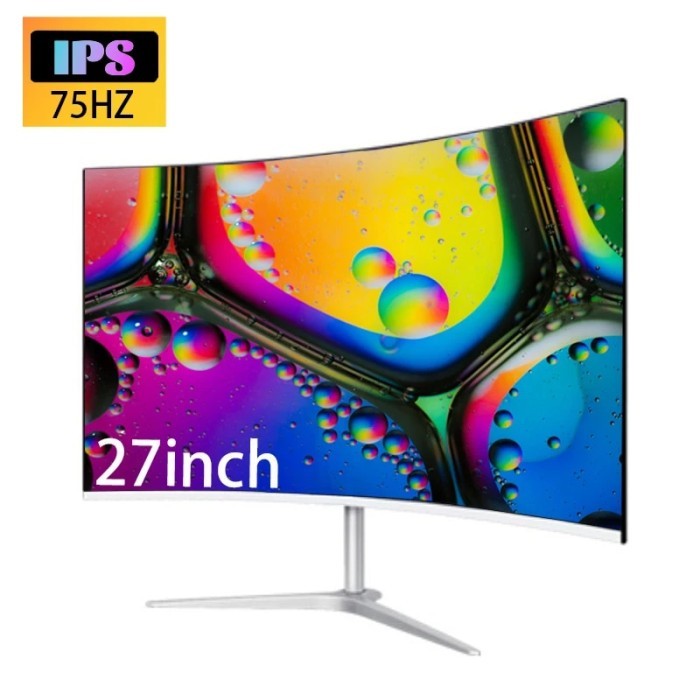 27 Inch Curved Monitor 75Hz 2ms Desktop PC Lcd FHD Computer Display