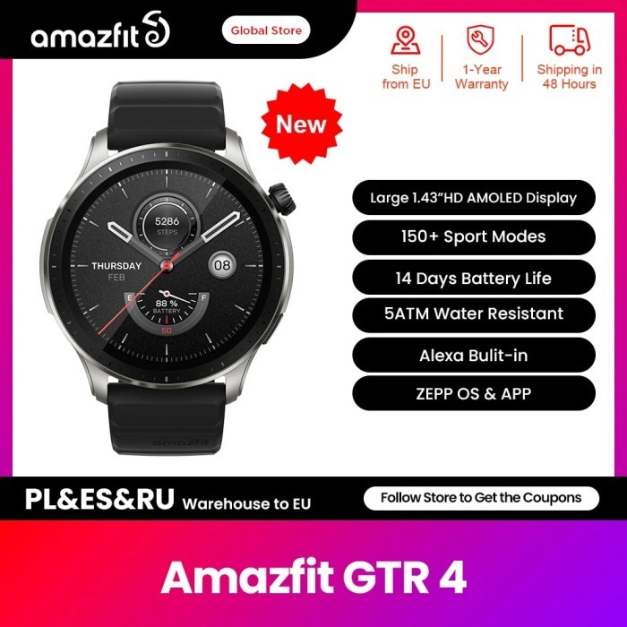 New Amazfit GTR 4 GTR4 Smartwatch 150 Sports Modes Bluetooth Phone