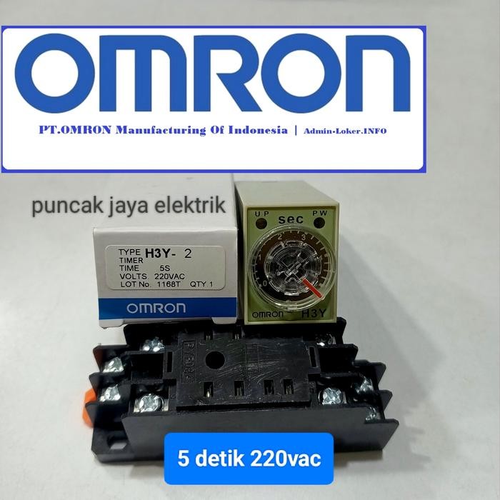 TIMER OMRON ORIGINAL H3Y2 220VAC 5 DETIK 8 KAKI PLUS SOCKET/TIMER H3Y 2/TIMER OMRON