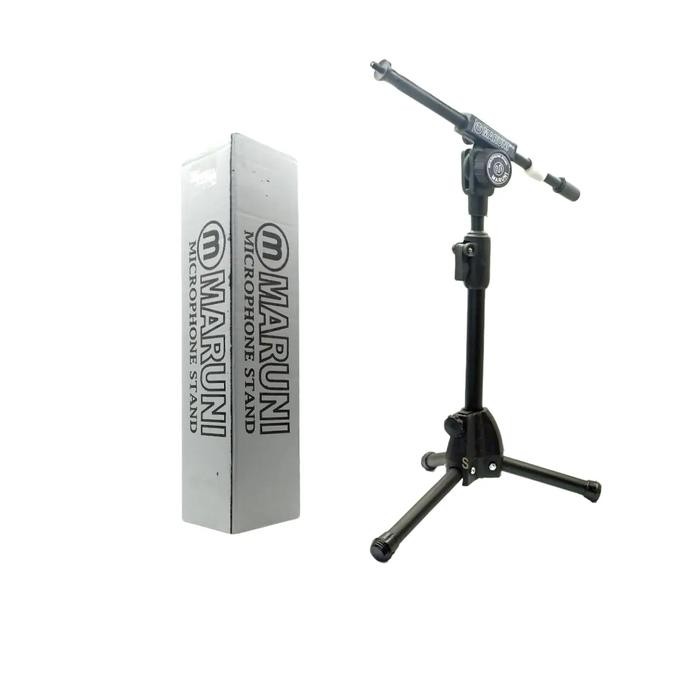 Stand Mic Maruni Pendek / Tiang Mic Pendek Hitam FREE HOLDER Accessories
