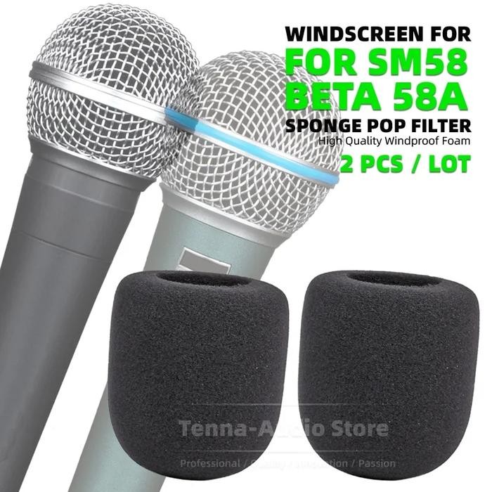 Busa mikrofon shure SM58 BETA 58A windshield pop filter cover tebal
