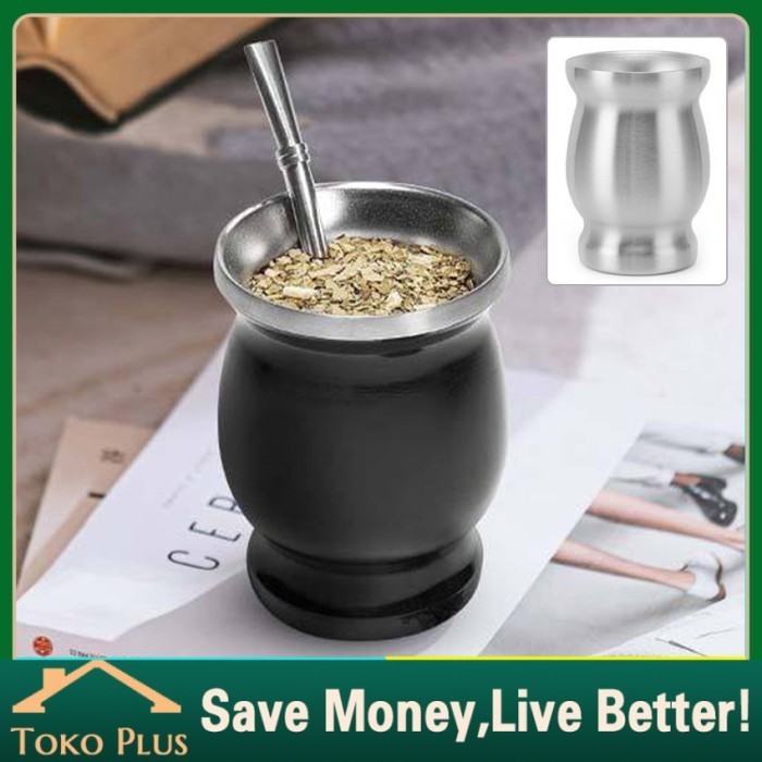 Yerba Mate Natural Gourd/Tea Cup Set Burgundy/Traditional Mate Cup