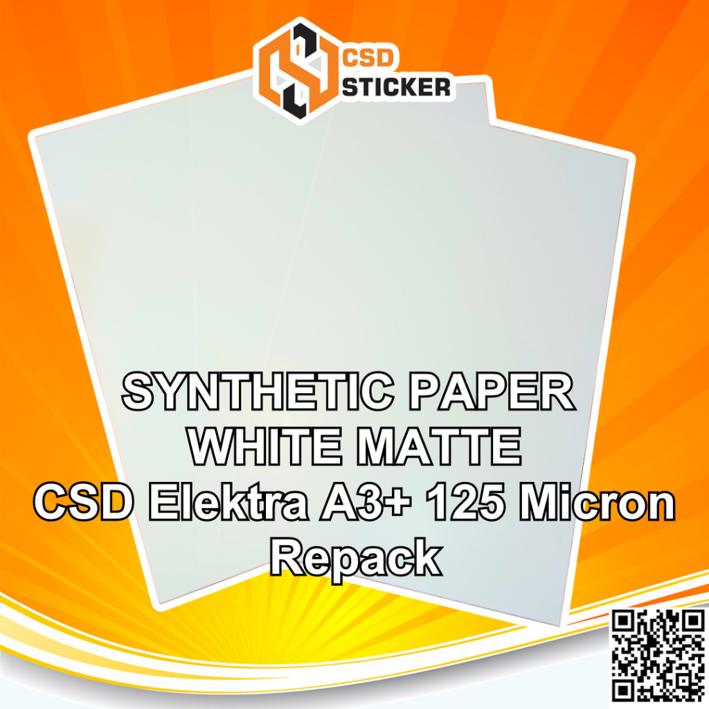 

Kertas Sintetik - Synthetic White Paper seperti LMO/YUPO 125 Micron Repack 20 Lembar