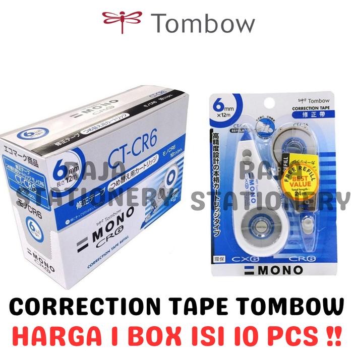 

Ready JT TOMBOW MONO CORRECTION TAPE 12M + REFILL GREEN RED BLUE 4.2MM 5MM 6MM TIPEX KERTAS TIPX