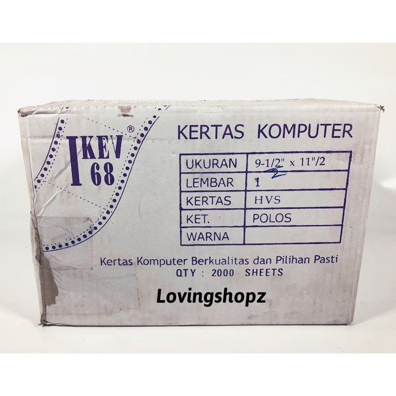 

Kertas Continuos Form Bagi 4, Rangkap 1, Kertas Wartel Rangkap 1