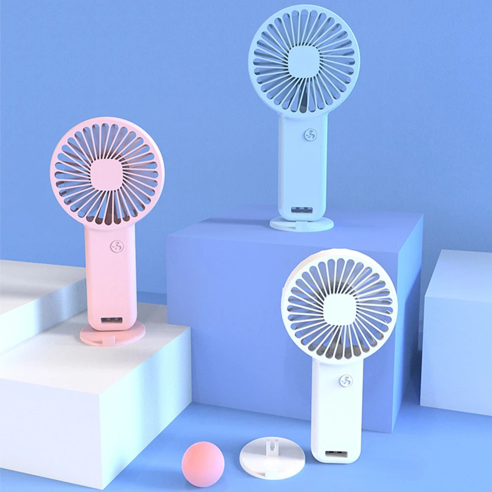 Portable USB Chargeable Mini Fan Handheld Fans with Base Summer Outdoor Portable Hand Hold Fan with 
