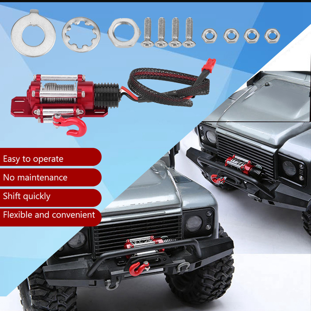 RC Accessory RC Crawler Winch 1/10 Scale RC Model Vehicle Crawler Car Accessory Metal Winch With Rem