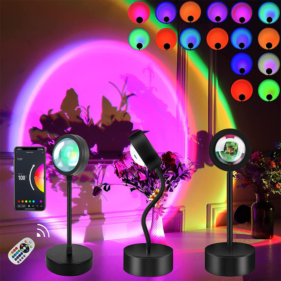GARANSI Tuya Smart Sunset Lamp Night Light Sunset Projector Smart