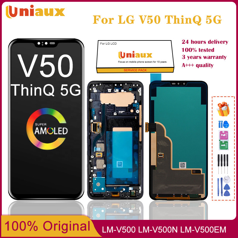 6.4" Original AMOLED For LG V50 ThinQ 5G LCD V500 V500N V500EM Display Touch Screen Digitizer For LG