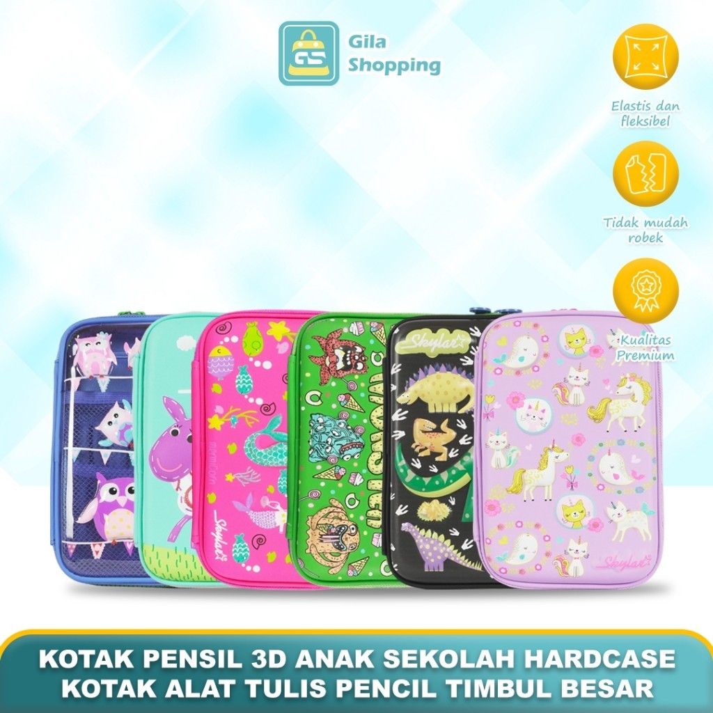 

Kotak Pensil 3D Anak Sekolah Hardcase Kotak Alat Tulis Pencil Timbul Besar
