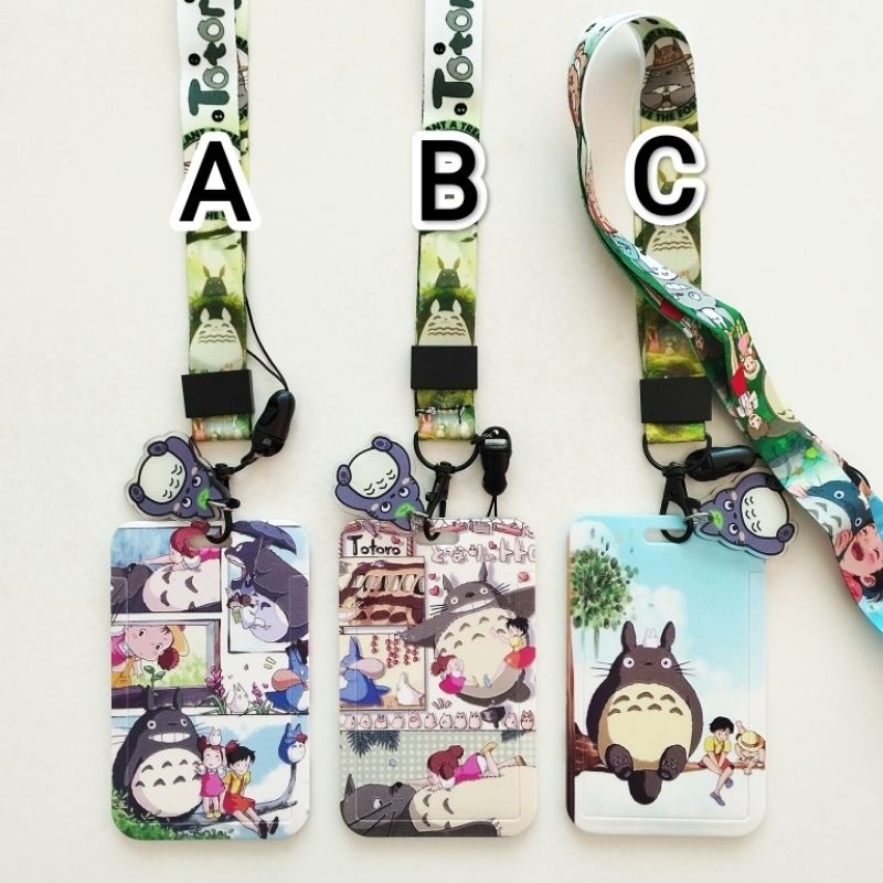 

Totoro Anime ID Card Holder Lanyard 2 My Neighbor Totoro Name Tag Gantungan Kalung Wadah Kartu Nama
