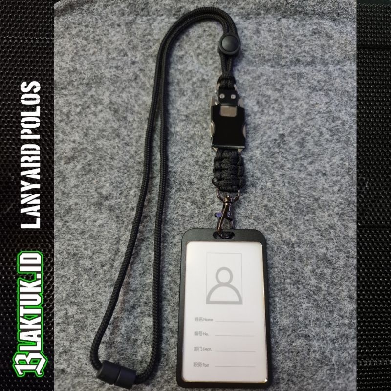 

tali gantungan id card name tag polos plus cover almunium