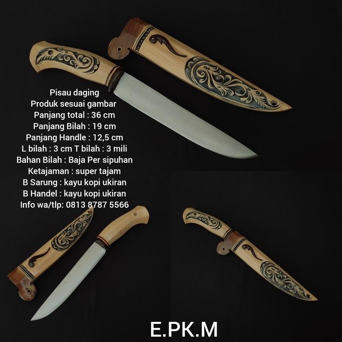 PREMIUM PISAU SEMBELIH JATI FULL UKIRAN