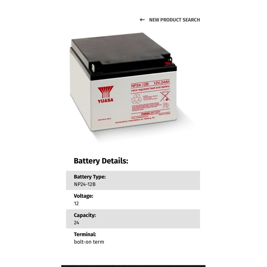 [Expert] Aki Battery Kering Yuasa NP24-12B 12V 24Ah, Yuasa Battery 12V 24Ah