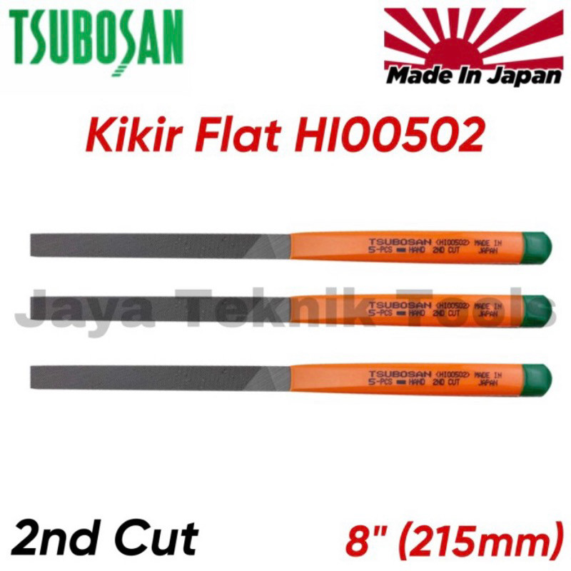 Kikir Flat Tsubosan 2nd Cut 215 mm 8 inch Japan File Besi